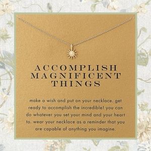 🌺SUN STAR GOLD NECKLACE MESSAGE NOTE CARD BOHO GIFT PRESENT HOLIDAY CHAIN